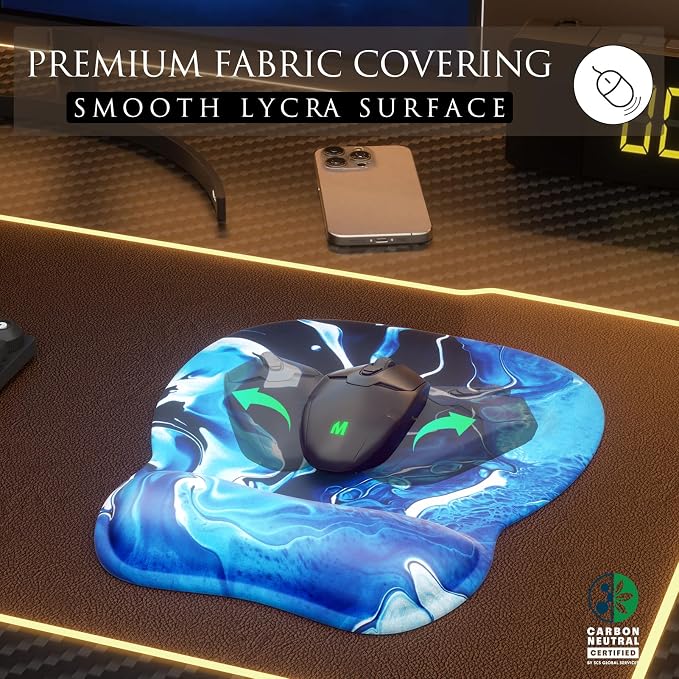 MROCO Ergonomic Mouse Pad with Gel Wrist Rest, 9.4 x 8.1 in, Gel Wrist Comfort - Image 2