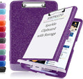 HWPRATO Glitter Clipboard with Storage, Clip Boards 8.5x11 with Pen Holder by Home