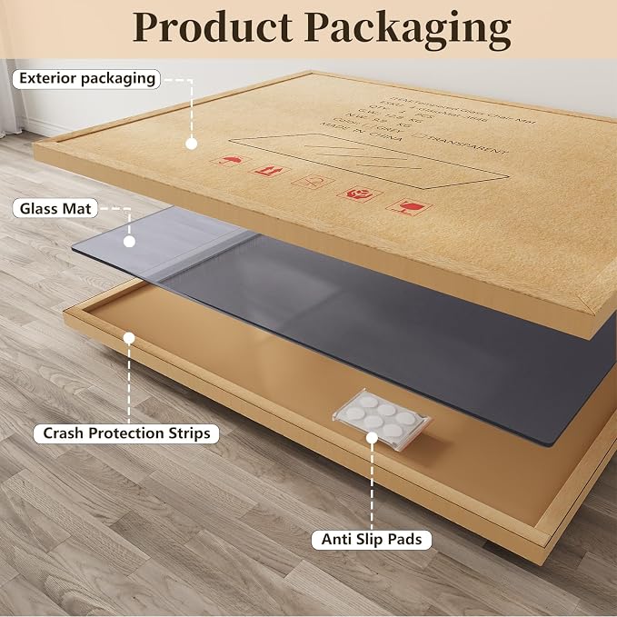 Tempered Glass Chair Mat, Hides Dirt/Fur Better, Noise-Free Gliding Shatterproof - Image 9