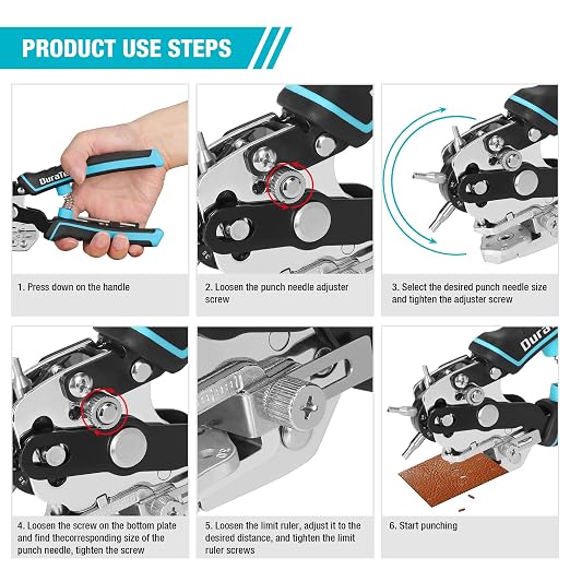 DURATECH Leather Hole Punch, Heavy Duty Belt Hole Punch Plier - Image 7