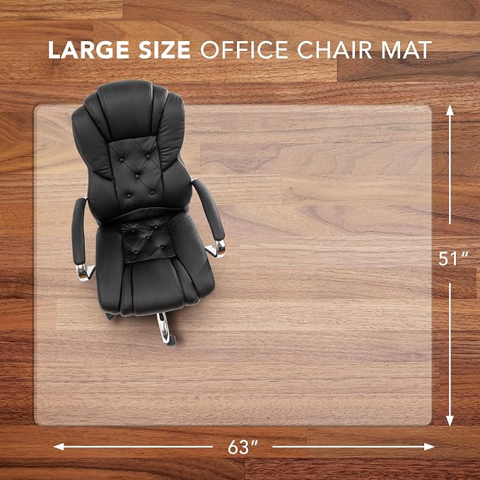 Office Chair Mat for Hardwood Floor: 63"x 51" Extra Large Chair Mats for - Image 2