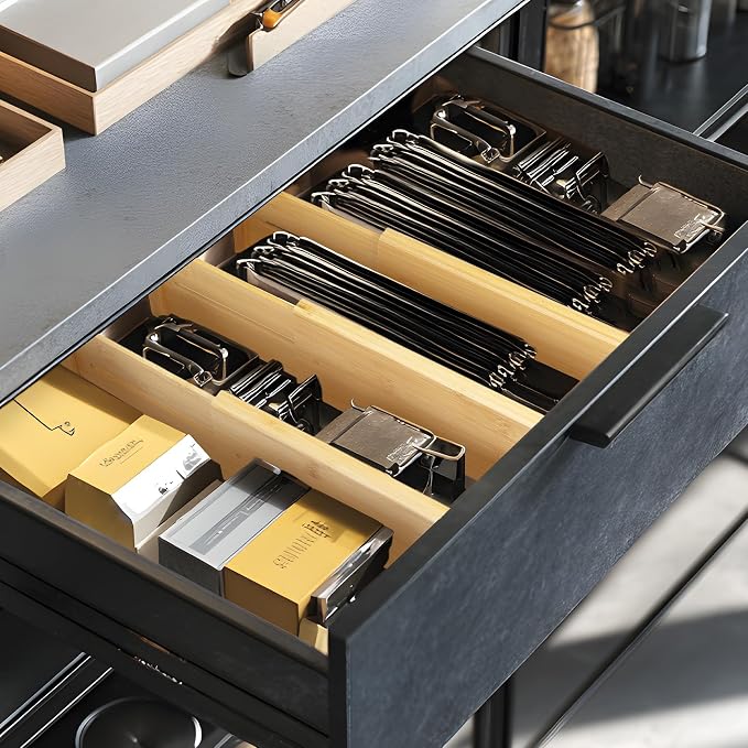 VaeFae 6 Pack Bamboo Drawer Dividers, Expandable Separators - Image 6