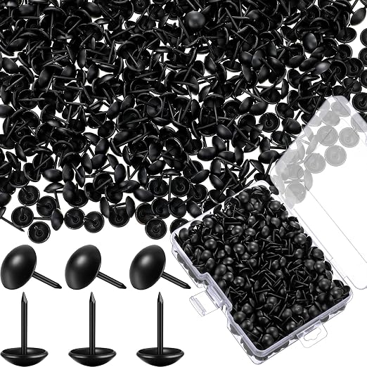 Outus 500 Pcs Black Upholstery Tacks 7/16 Inch Decorative Furniture Tacks Thumb by Outus
