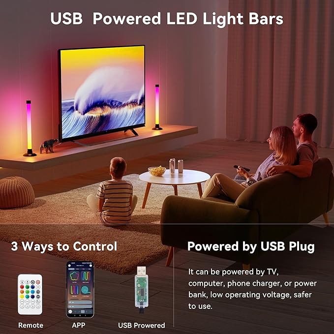 NBBUFF Led Light Bar with Music SynC Color Changing, Led Bar with App & Remote - Image 2