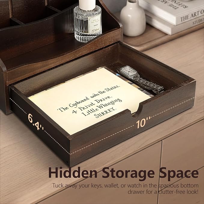 Rebee Vision Acacia Wood Mail Organizer - Image 4
