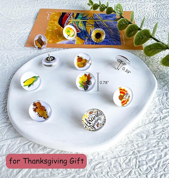24Pcs Thanksgiving Decorative Push Pins Fall Theme Thumbtacks - Image 4