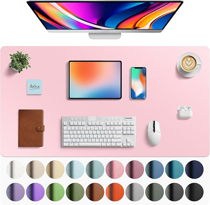 Aothia Faux Leather Desk Mat by AothiaSimpleNaturalUnique