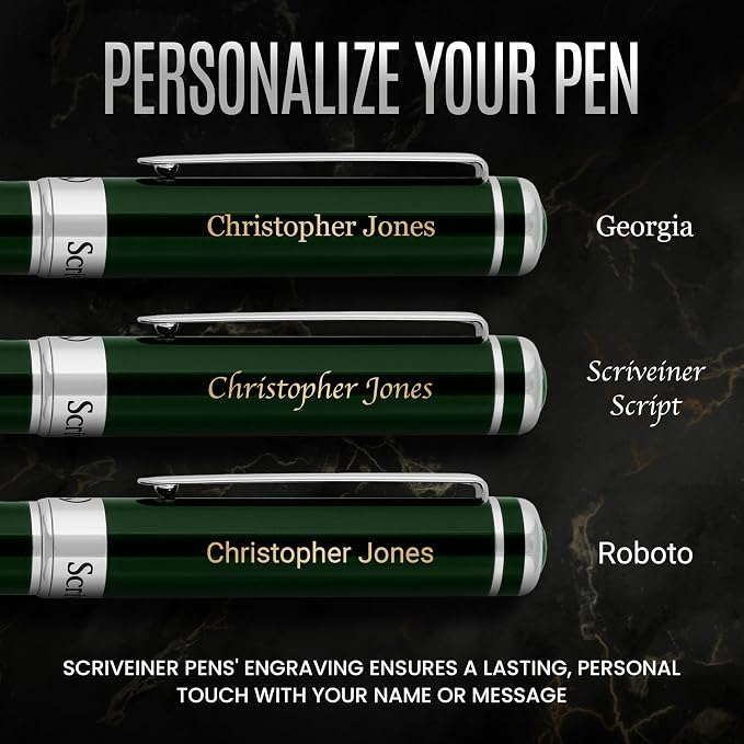 Scriveiner Personalized British Racing Green Ballpoint Pen - Image 2