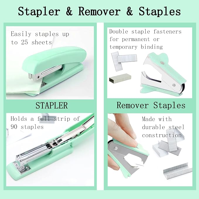 Dimonluce Green Office Supplies, Teal Desk Accessories Accessories - Image 2