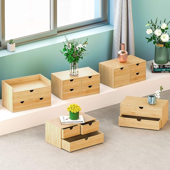 Wisuce Bamboo Desk Drawer Organizer, Desktop Organizer - Image 8
