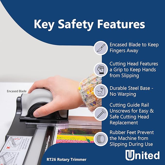 United Office Products RT26 Commercial Rotary Paper Trimmer, Sturdy Metal Base - Image 4