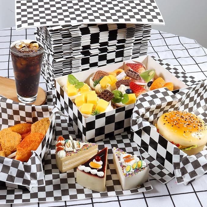 120 Pcs 4Lb Race Car Birthday Party Supplies Checkered Large Paper Food Trays - Image 6