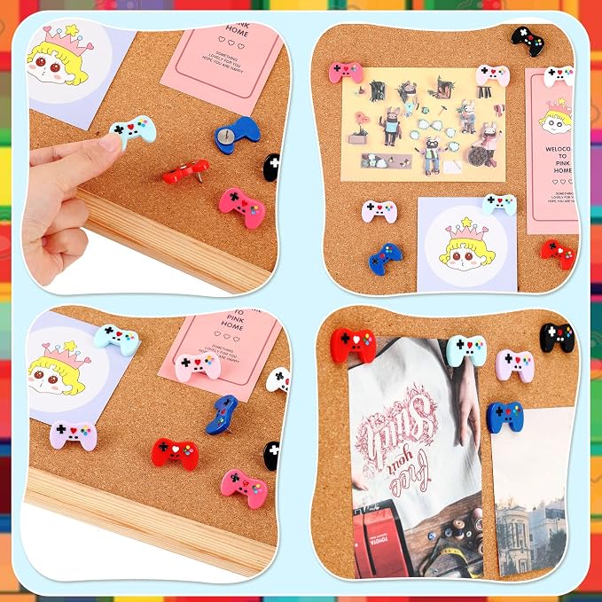 24 Pcs Fun Push Pins for Cork Board Video Game Controller Corkboard Thumb Tacks - Image 4