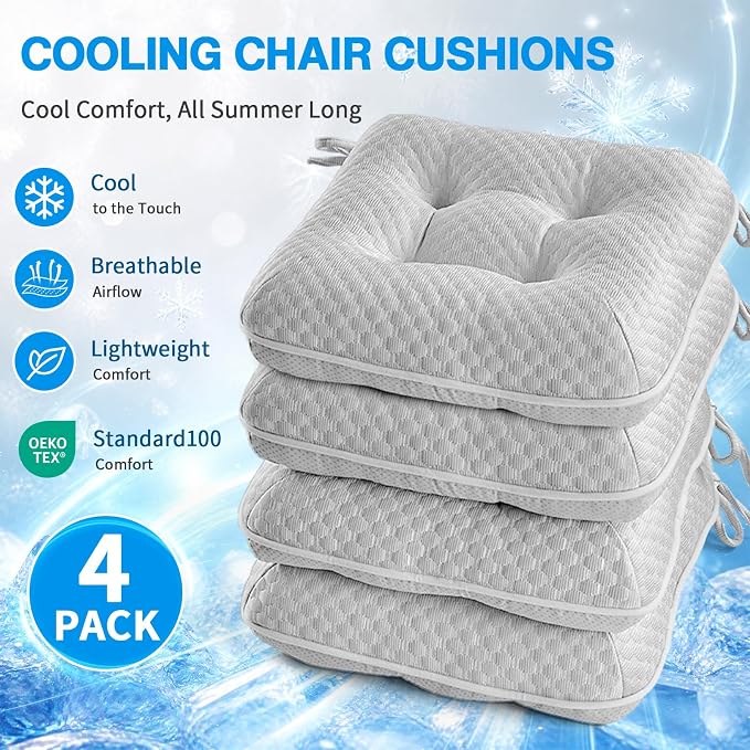 BETU Cooling Chair Cushions Set of 6, 3.5” Thick Seat Cushions, Breathable - Image 8