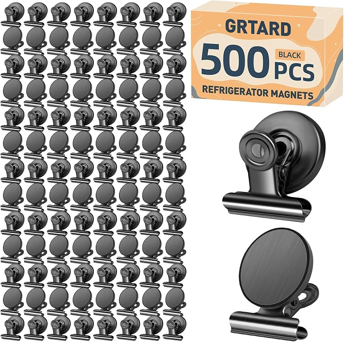 Grtard 500pack Magnetic Clips Heavy Duty, Refrigerator Magnets, Scratch Free by Grtard