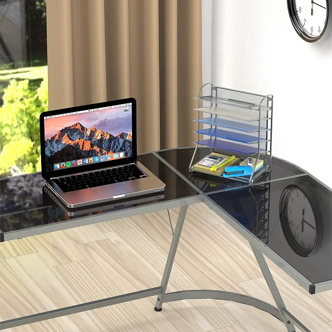 Simple Houseware 6-Tier Sliding File Organizer, Desk Letter Tray - Image 5