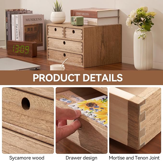 KIRIGEN Wood Desktop Storage Cabinet - Image 6