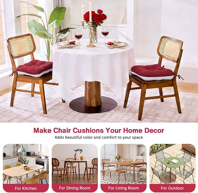 BETU Chair Cushions for Dining Chairs Set of 2, 3.5" Thick Kitchen Table Chair - Image 5