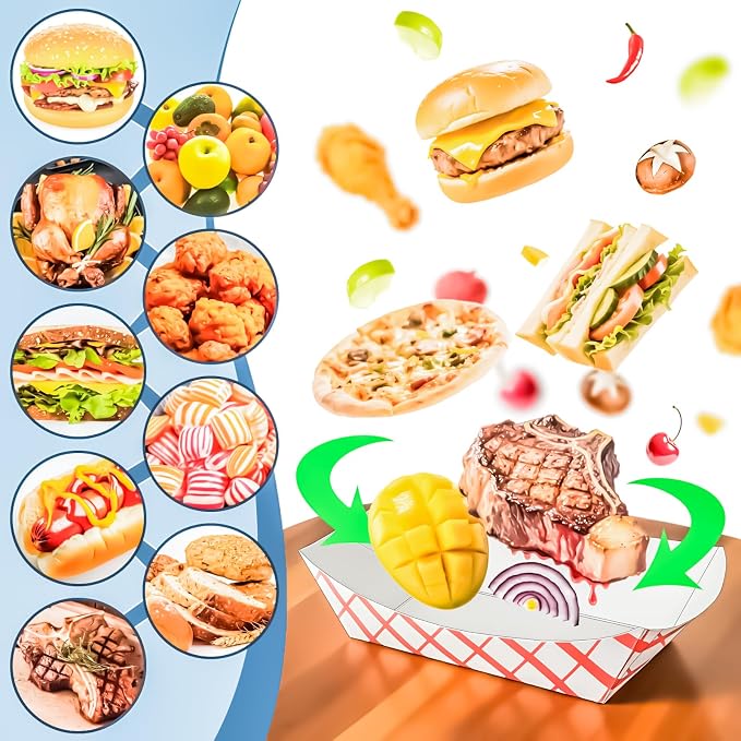 100 Pack 5LB Extra Large Paper Food Boats Trays Disposable Paper Boat Plate - Image 5