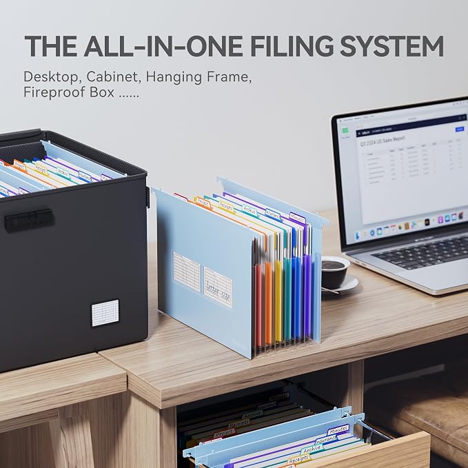 ThinkTex Plastic Expanding Hanging File Folders, 7 Innovative 1.2" Accordion - Image 6