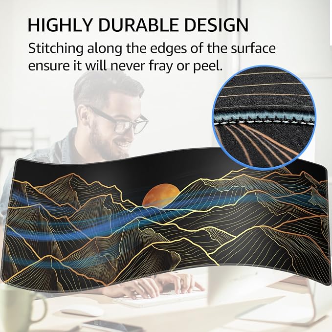 KTRIO Large Gaming Mouse Pad, Desk Mat, 31.5 x 11.8 in, Bright Rise, XL | - Image 3