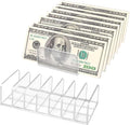 2 Packs Acrylic Mail Organizer Plastic Desk Cash Tray, 7 Section Divided Vanity by Philbinden