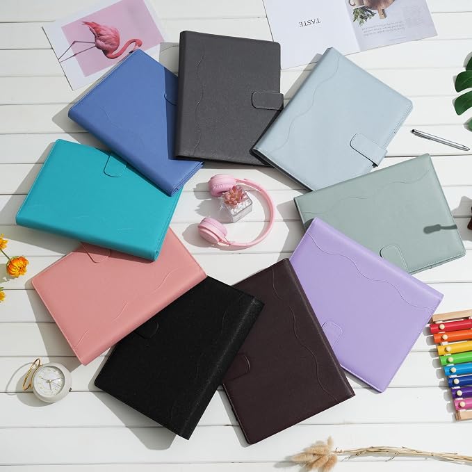 Wonderpool A4 PU Leather Ring Holder Writing Portfolio Multi Document Case - Image 6