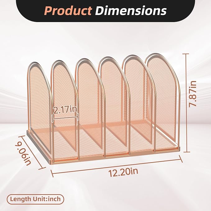 SUPEASY File Organizer for Desk, 5-Section Mesh Desk Organizer, Vertical File - Image 2