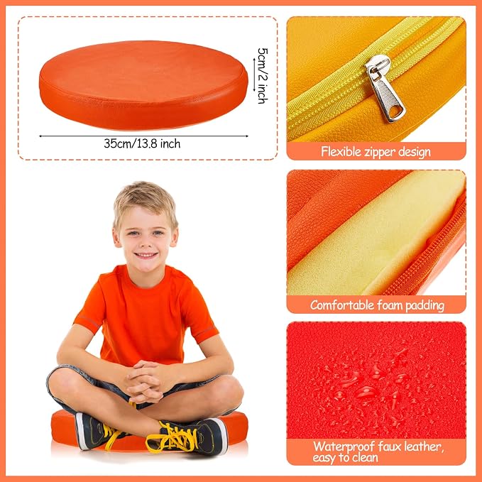 Juexica 8 Pcs Extra Thick Flexible Seating Floor Cushions Assorted Colored - Image 2