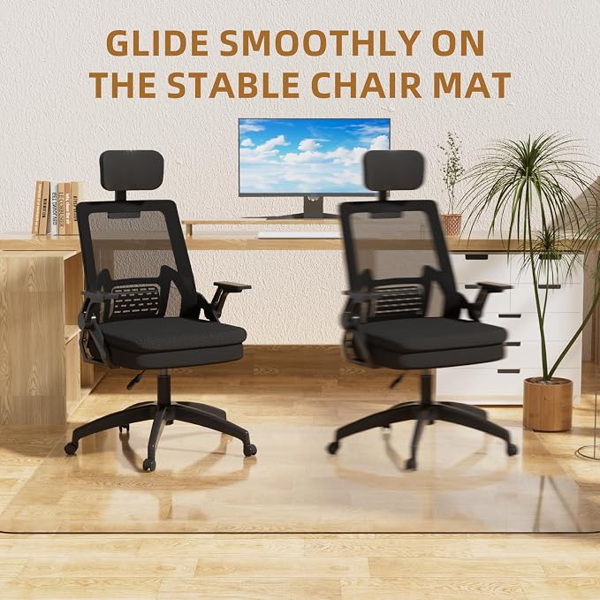 Office Chair Mat for Hard Floors 48 x 60 Inch, Transparent Under Desk Mat for - Image 6