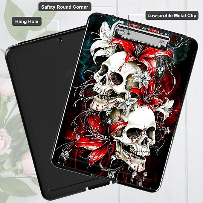 Red Lily Skull A4 Clipboard - Image 5