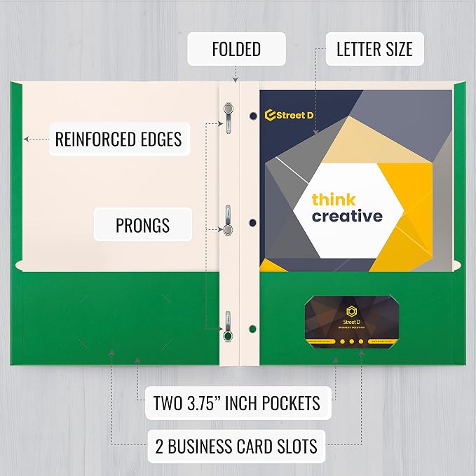Better Office Products Green Paper 2 Pocket Folders - Image 3