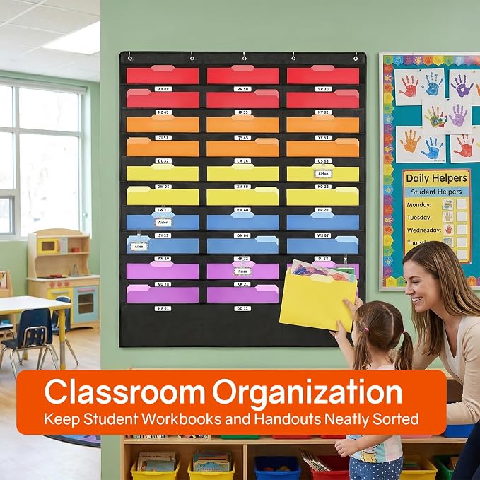 SUNEE 30 Pockets Hanging Wall File Organizer, Space Saver - Image 7