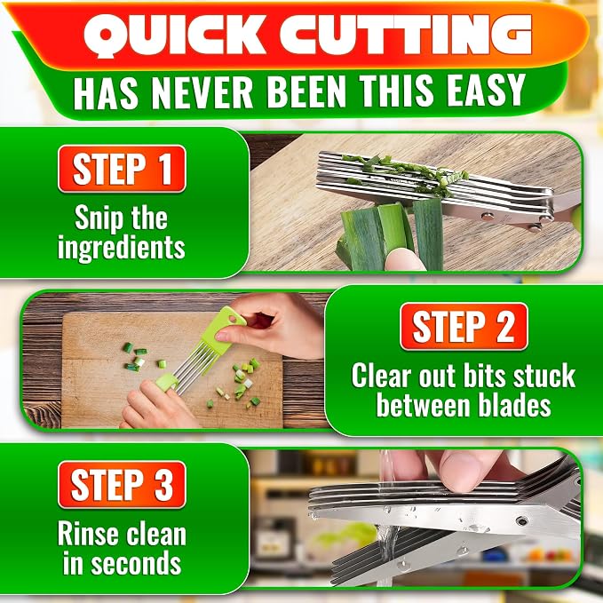 Herb Scissors with 5 Blades and Cover - Image 5