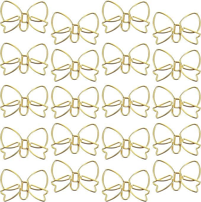 100PCS Gold Paper Clips Small, Ymapinc Cute Metal Bow Paperclips, Bow Paper by Unknown