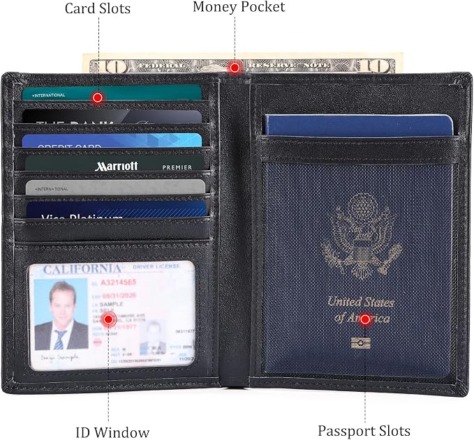 Polare Luxury RFID Blocking Leather Passport Holder Travel Wallet - Image 4