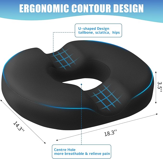 BlissTrends Donut Pillow Seat Cushion, Donut Chair Cushions - Image 2