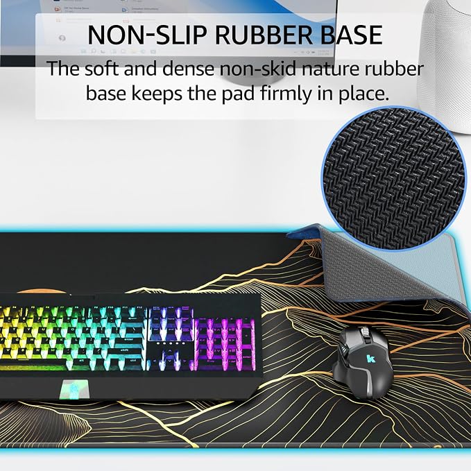 KTRIO Large Gaming Mouse Pad, Desk Mat, 31.5 x 11.8 in, Bright Rise, XL | - Image 4