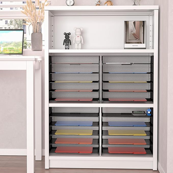 A4/Legal/Letter Size，5 Tier Mesh Letter Tray File Organizer, 15.2 x 9.5 x 13.4 - Image 7