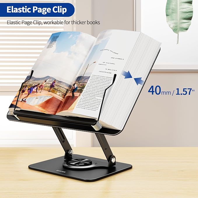 BESIGN BS02 Book Stand for Reading, Adjustable Book Holder, Ergonomic Laptop - Image 2
