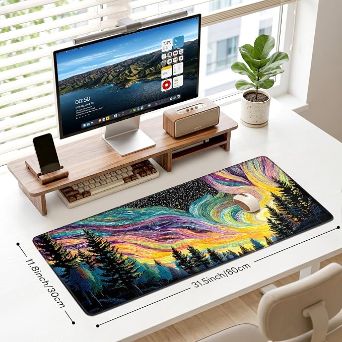 Desk Mat, Big Desk Pad, 31.5x11.8 Inches Extended Big Gaming Mouse Pad - Image 3