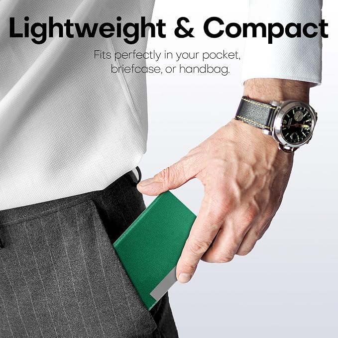 Padike Business Card Holder, Business Card Case Professional PU Leather & - Image 7
