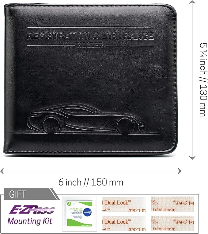 CANOPUS Car Registration and Insurance Holder, Magnetic Closure, Embossed Card - Image 6