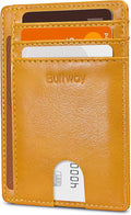 Buffway Slim Minimalist Front Pocket RFID Blocking Leather Wallets by Buffway