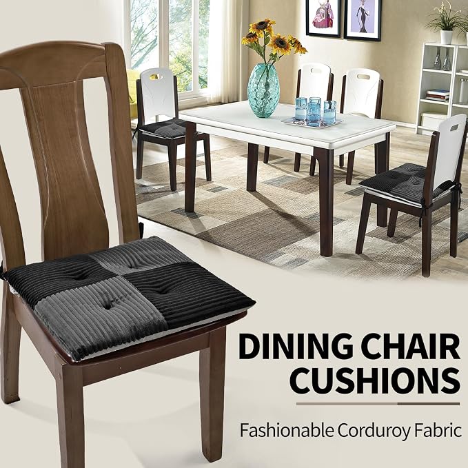 Office Stacking Chair Cushions 4 Pack, Corduroy High Density Foam Kitchen Seat - Image 3