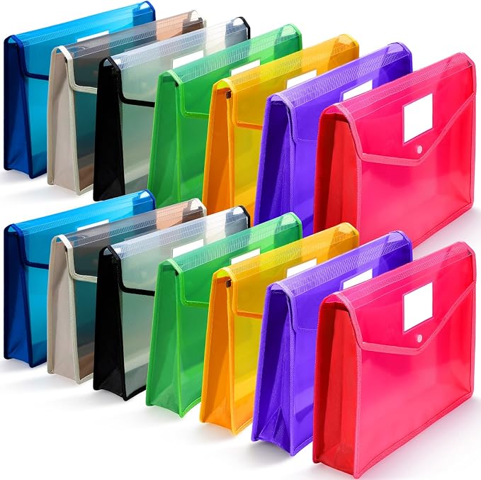 Epakh 14 Pack Plastic Expanding File Folders Expandable File Folder by Epakh