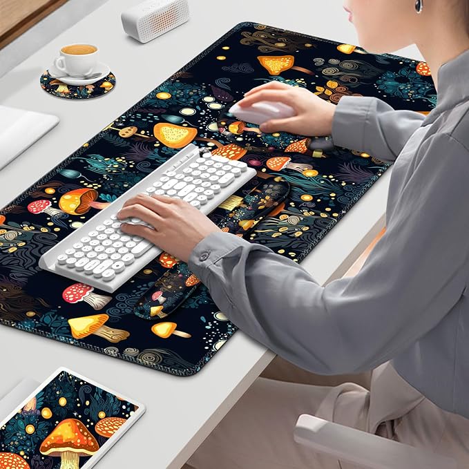 Gaming Mouse Pad, Large Desk Mat, Cute Desk Pad Protector, 4in1 XXL Mousepad + - Image 7