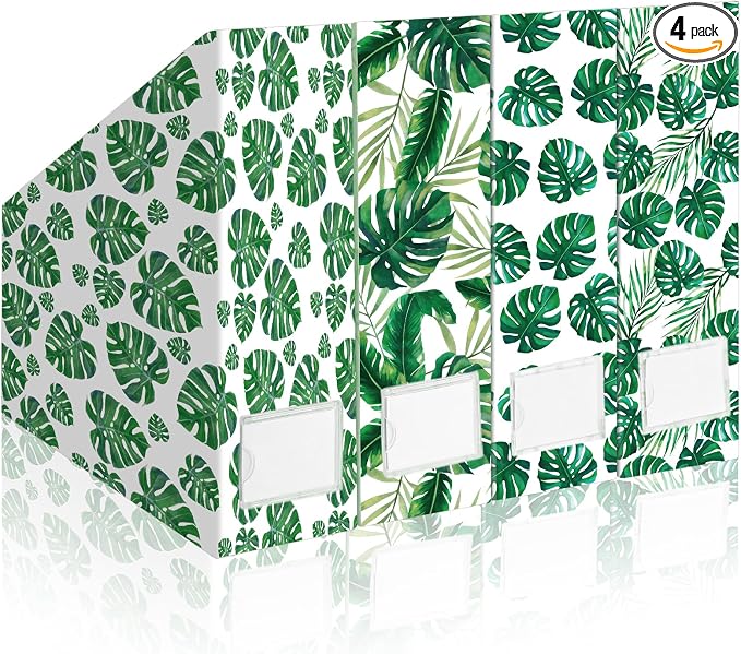 AmazingSpark Set of 4 Monstera Magazine Holder Decorative Foldable Magazine by Unknown