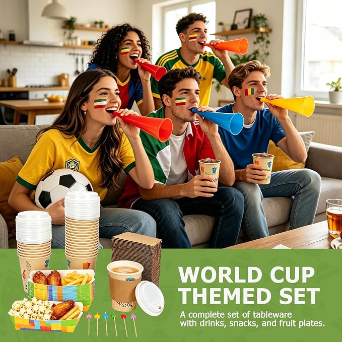 200PCS World Cup 2026 Party Supplies Soccer Party Supplies Disposable - Image 5