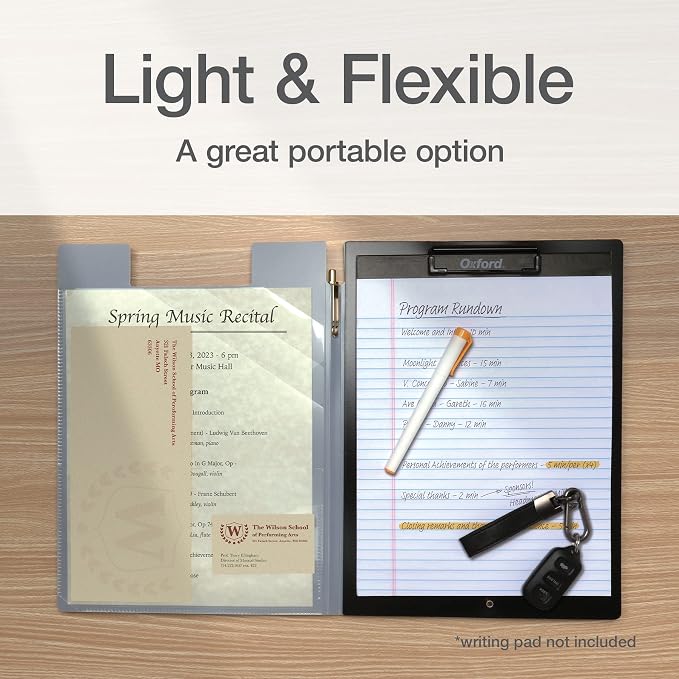 Oxford Clipboard Folio with Storage, 4 Pockets, 2 Pack, 2 Color Combos - Image 5